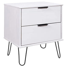 vidaXL Comodino Bianco 45x39,5x57 cm in Legno Massello di Pino