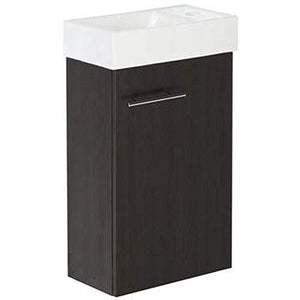 Kim Wenge Set lavandino, mobiletto da bagno in colore wengè, piccolo bagno per gli ospiti, composto da lavandino, mobile da bagno sottile per ospiti, WC piccolo
