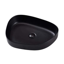 Eridanus Lavandino Irregolare per Lavabo da Piano, Lavandino in Ceramica Irregolare, Colore Nero, Lavello per Lavandino (55 x 10 x 14 cm)