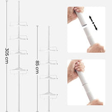 SONGMICS 85-305 cm Portasapone Scaffale Doccia Mensola Angolare da Bagno 4 Ripiani Altezza Regolabile Bianco BCB001A
