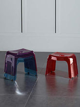 Impermeabile Non-scivolare Sgabello A Gradini Sgabello Per Il Cambio Delle Scarpe,Sgabelli Doccia Acrilico Trasparente,Addensare Schiena Nuda Sedia Sgabello Per Il Bagno-Rosso 25x38x30cm(10x15x12inch)