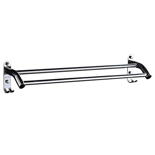 WLGQ Portasciugamani Portasciugamani in Acciaio Inox 304 Portasciugamani Singolo Doppio Portasciugamani da Bagno Accessori da Bagno per Il Bagno (Colore: 2 Strati, Dimensioni: 50 cm)