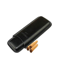 YYYUR Leather Cigar Set, Simple Black 2 Cigar Viaggi Sigaro Imposta, può Essere collocato Cigar Forbici, Sigaro Imposta per Varie Occasioni, 17 * 6.5 * 2.5cm