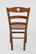 Tommychairs - Set 4 sedie modello Cuore per cucina bar e sala da pranzo, robusta struttura in legno di faggio color noce chiaro e seduta in legno