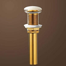 SHDJYR Scarico a Scomparsa per lavabo da Bagno Vaso per lavabo Vanity Oro Spazzolato Kit di Ricambio per assemblaggio in Ottone Massiccio Tappo Flip Top Overflow con Troppo Pieno