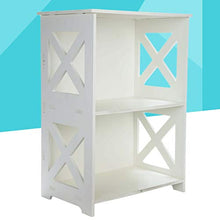 Wakauto Scaffale da Comodino a 2 Piani Comodino Libreria a Pavimento in Legno per Mobili da Camera da Letto Soggiorno
