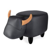 Balvi Sgabello La Vache Colore Nero A Forma di Mucca Game in Legno Finta Pelle/Legno