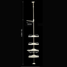 Lsmaa 4 Tier Regolabile Scaffale Telescopico Stampa Bagno BAGNATORE ANGANO Scatola DOCCIATORE DOCCIATORE DOCCIATORE Tetto 100CM - 246 cm Bianco