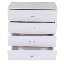 XUFAN Legno Semplice Comodo da 4 cassetti da 4 cassetti Dresser Bianco Deposito Armadio Soggiorno Camera da Letto Mobili comodini (Color : White)