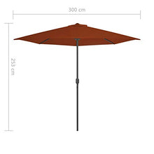Tidyard Ombrellone Parasole a metà da Giardino Esterno con Palo in Alluminio 300x150x253 cm,Ombrellone Parasole da Balcone,Ombrellone da Mare,Ombrellone da Terrazzo Piscina,Ombrellone a metà