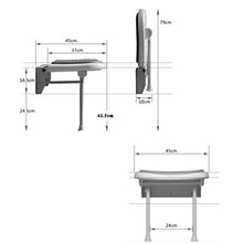 Accessori da bagno - Yushi ~ pieghevole parete doccia Sgabelli Parete doccia sedile sgabello pieghevole cambiare le scarpe di feci for anziani / disabili Anti-Slip sedia con le gambe Sgabello in Blue