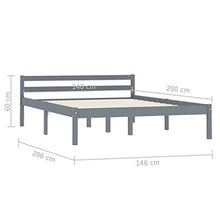 SKM Giroletto Grigio in Legno Massello di Pino 140x200 cm (20.4kg)