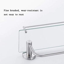 DNSJB mensole da bagno in Vetro, cremagliera per Doccia estetica a Parete, con portasciugamani Doppio in Acciaio Inox 304, 23.6 '' × 5.5 ''