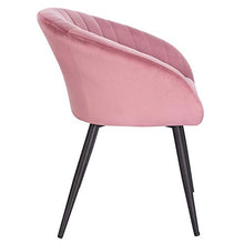 WOLTU Set di 2 Sedie da Pranzo da Cucina Poltrone per Soggiorno con Schienale Braccioli Gambe in Metallo Seduta in Velluto Rosa BH244rs-2