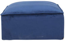 CLP Pouf Cuscino da Terra Nantes in Velluto O Stoffa I Puff Poggiapiedi Design Rettangolare con Piedini I Altezza 30 CM, Colore:Blu, Materiale:Velluto