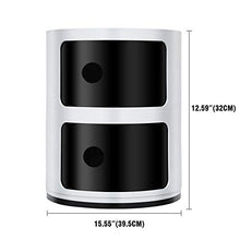 XuanYue Contenitore Componibile 3 Cassettiera Bianco Cassettiera (Nero + bianco, 2 strati)