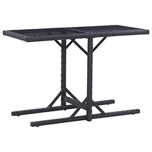 vidaXL Tavolo da Giardino Tavolino da Esterni Mobili da Giardino Arredo da Esterni Arredamento per Patio Marrone 110x53x72 cm in Vetro e Polyrattan