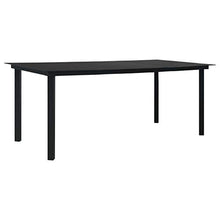 Qnotici Tavolo da Pranzo da Giardino con Struttura in Acciaio Verniciato a Polvere, Pratico Tavolo da Pranzo da Esterno in Stile Moderno 190 x 90 x 74 cm (Lunghezza x Larghezza x Altezza) -Nero
