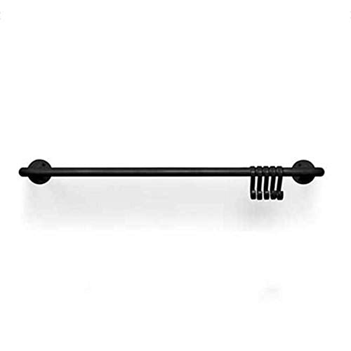 Semplicità Elegante Scaffale Scaffalature Sospese a Parete Scaffalature Metalliche Multifunzione Gancio Appendiabiti, 2 Colori, 2 Taglie, HJJ, Nero, 105x29cm