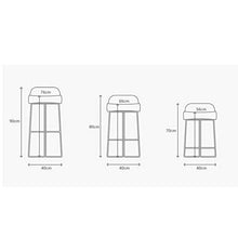 LF- Bar Stool in Acciaio Inox Bar Stool casa di Alta Semplice Sgabello Bar Sedia Alta Sedia Creativo semplicità (Color : Red, Size : 66cm)