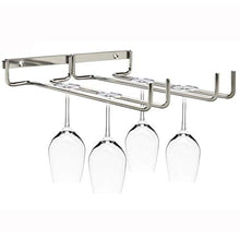 LVPY Porta bicchiere in vetro, Hanger Champagne vetro Rack, 27 x 12.5 x 8.5 cm, Argento