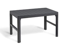 Keter 232300 Effetto Vimini Allibert Lyon/Tavolino da Pranzo 2 in 1, Colore: Nero/Grafite