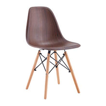 Un set di comode sedie da pranzo con 4 stili retrò, mobili per il tempo libero con linee lisce e piedini in legno massello, adatti per soggiorno e sala da pranzo (marrone scuro venature del legno, 4).