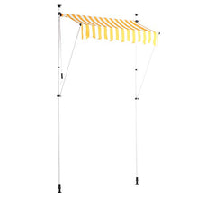 Tenda da Sole Retrattile, Tenda da Sole a Scomparsa Manuale da 2x1,2 m, Altezza Regolabile, per Uso Cortile Cortile (Gialle)