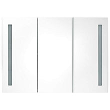 Cikonielf L'armadietto da bagno è dotato di una lampada a LED per specchio con 3 ante, con 5 ripiani interni per articoli da toeletta, design moderno 89 x 14 x 62 cm
