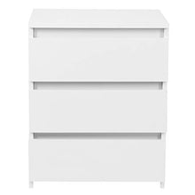 Cassettiera Camera Letto, Comodino da Letto Comodino Moderno Comodino con 3 Cassetto, 45 x 38.2 x 56 cm, Bianco