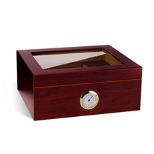 Ytimelyd Cigar Humidor Glass Top Cigar Display Box, Handcrafted Cedar Wood Cigar Storage Box Divider & Hygrometer Cigar Gifts for Men