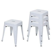 Set 4X sgabelli poggiapiedi bistrot Design Industriale HWC-A73 Metallo Verniciato Bianco