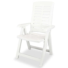 Qnotici 5 pz. Set da Pranzo da Giardino, dinette, Tavolo da Giardino, mobili da Giardino, Salotto da Giardino, mobili da Balcone, terrazza, plastica Bianca