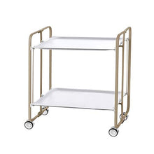 DON HIERRO - Carrello pieghevole da cucina BAUHAUS, 2 vassoi. Struttura verde sabbia