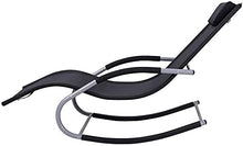 Nero Outdoor Indoor Rilassante Sedia a Dondolo Balcone Sedia per Il Tempo Libero Reclinabile Sedia Easy Sedia Beach Lounge Chair Patio Soggiorno Sedia a Dondolo con braccioli e pog
