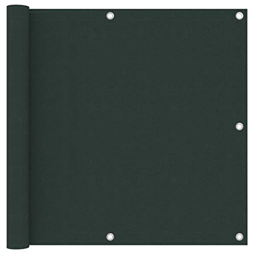 vidaXL Paravento da Balcone Verde Scuro 90x400 cm Tessuto Oxford