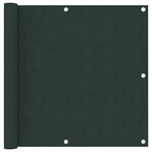 vidaXL Paravento da Balcone Verde Scuro 90x400 cm Tessuto Oxford