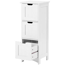WGYDREAM Comodino Mobile da Bagno Bianco Cassettiera da Terra in Legno 3 Cassetti Armadio Portaoggetti in MDF unità Organizzativa con Gambe in Legno