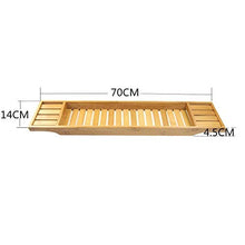 Gxfeng Vasca da Bagno Vassoio portaoggetti in bambù Ecologico, mensola per Il Bagno Cornice in Legno massello per Vasca Libreria Mobile per la Maggior Parte dei bagni, 70 x 14 x 4,5 cm