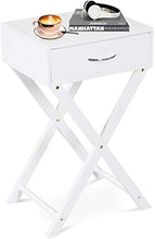 DREAMADE Comodino con Cassetto, Tavolino Laterale per Divano Poltrona Salotto Camera da Letto in MDF, Bianco