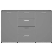 XHCP Credenza, Comodino, Comodino, Mobile Laterale per Soggiorno Camera da Letto Camera da Letto Nero Lucido 120x35,5x75 cm truciolare