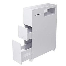 LGYLucky - Armadietto da bagno in PVC con ruote frenate per la casa, impermeabile, per WC, colore: Bianco