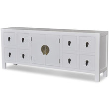 Lingjiushopping Armadietto Basso Stile Asiatico Armadietto TV con 8 cassetti e 2 Ante Altezza delle Gambe: 8 cm Cassettiere