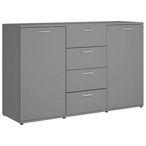 Lasamot Credenza Mobile Laterale Armadio da Cucina Costumista Mobilia Armadio Multiuso Mobiletto del Bagno Truciolare Grigio 120 × 35,5 × 75 cm