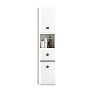 Pensile Armadietto Angolare Ripostiglio Angolare Mensole per Bagno A Muro Camera da Letto Pensile Armadio da Cucina Mobiletti e armadiett (Color : Bianca, Size : 30 * 25 * 140cm)