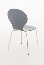CLP Set 2 Sedie Impilabili Diego in Legno Robusto I Sedie Attesa con Telaio in Metallo I Sedie Ergonomiche E Facili da Pulire, Colore:Grigio