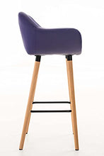 CLP Sgabello Bar Grant In Similpelle Sfoderabile I Sedia Alta Cucina Telaio In Legno Di Faggio I Sgabello Bancone, Colore:viola