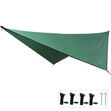 Azarxis 3,6x2,9m Rombico Telo Pavimento Impermeabile Parasole da Campeggio, Tarp Telo Ombreggiante da Spiaggia Amaca Barca Giardino Balcone (Verde)