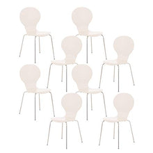 CLP Set 8 Sedie Impilabili Diego in Legno Robusto I Sedia Attesa con Telaio in Metallo I Sedia Ergonomica E Facile da Pulire, Colore:Bianco