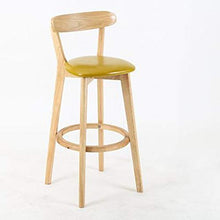 QinWenYan Sgabelli da Bar Solid Bar in Legno Sgabello Sedia Schienale Semplice Nordic Casa Sgabello retrò in Legno Sedia da Bar (Color : Green, Size : 92x40x40cm)